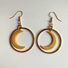 Load image into Gallery viewer, Crescent Moon Hoops (white or gold)