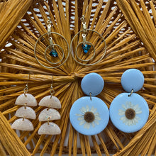 Load image into Gallery viewer, Gold Hoops and Gem Earrings