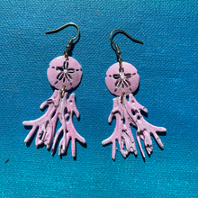 Load image into Gallery viewer, Sand Dollar and Coral earrings