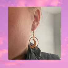 Load image into Gallery viewer, Crescent Moon Hoops (white or gold)