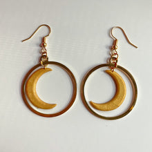 Load image into Gallery viewer, Crescent Moon Hoops (white or gold)
