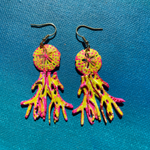 Load image into Gallery viewer, Sand Dollar and Coral earrings
